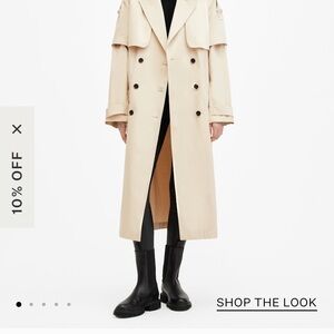 ALLSAINTS Clyde trench coat with removable sleeves
